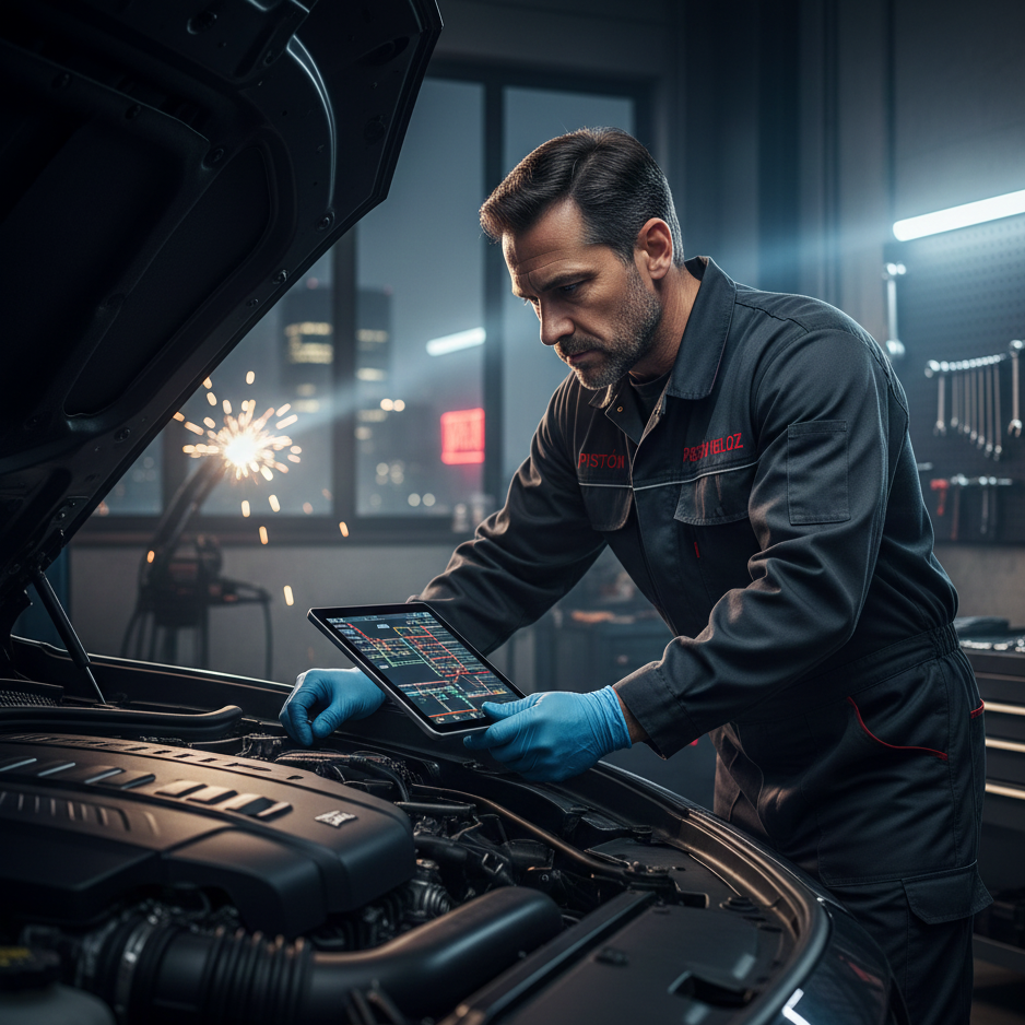 Mecánico trabajando